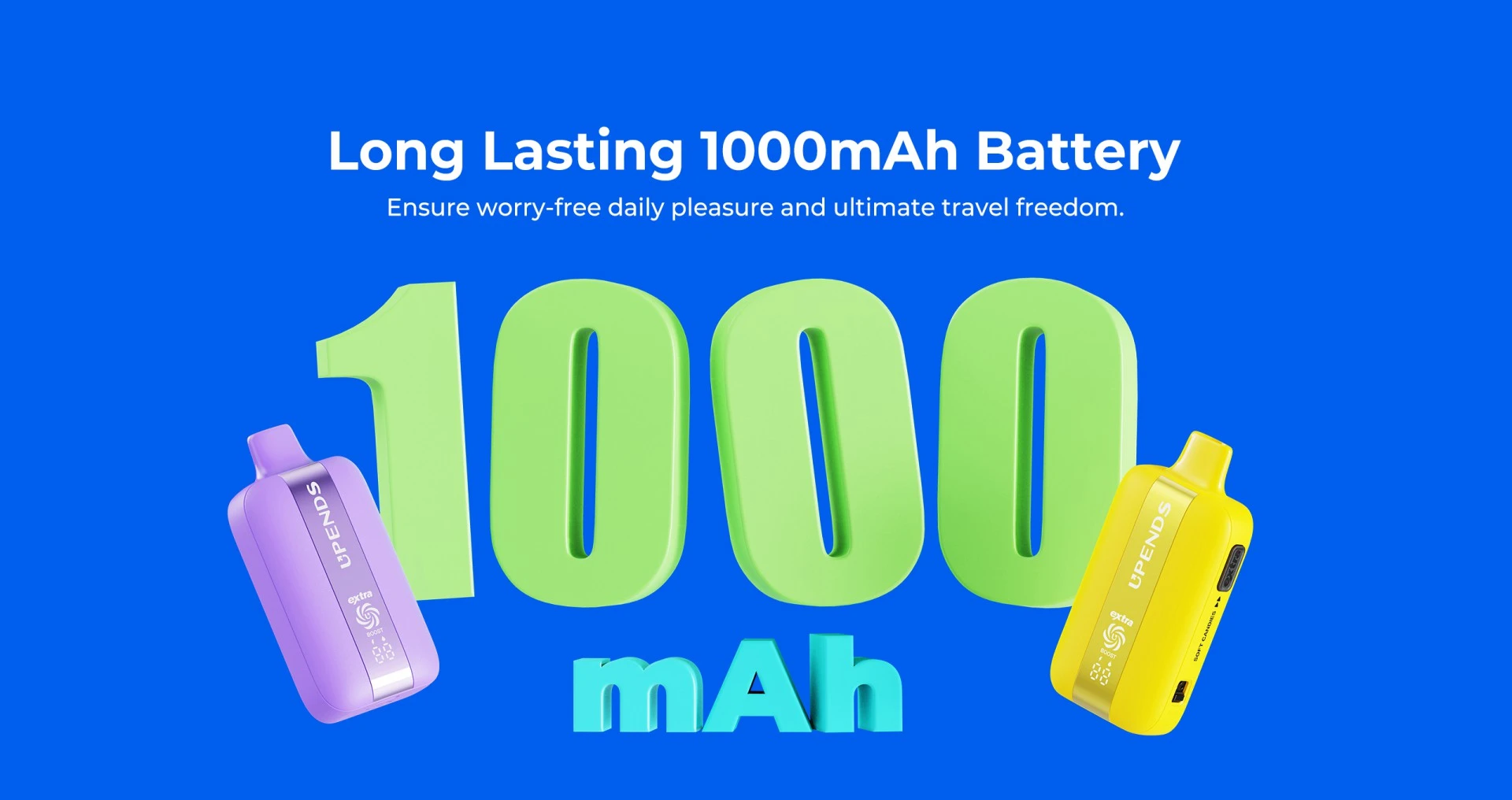 1000mAh batterij voor zorgeloos en langdurig gebruik