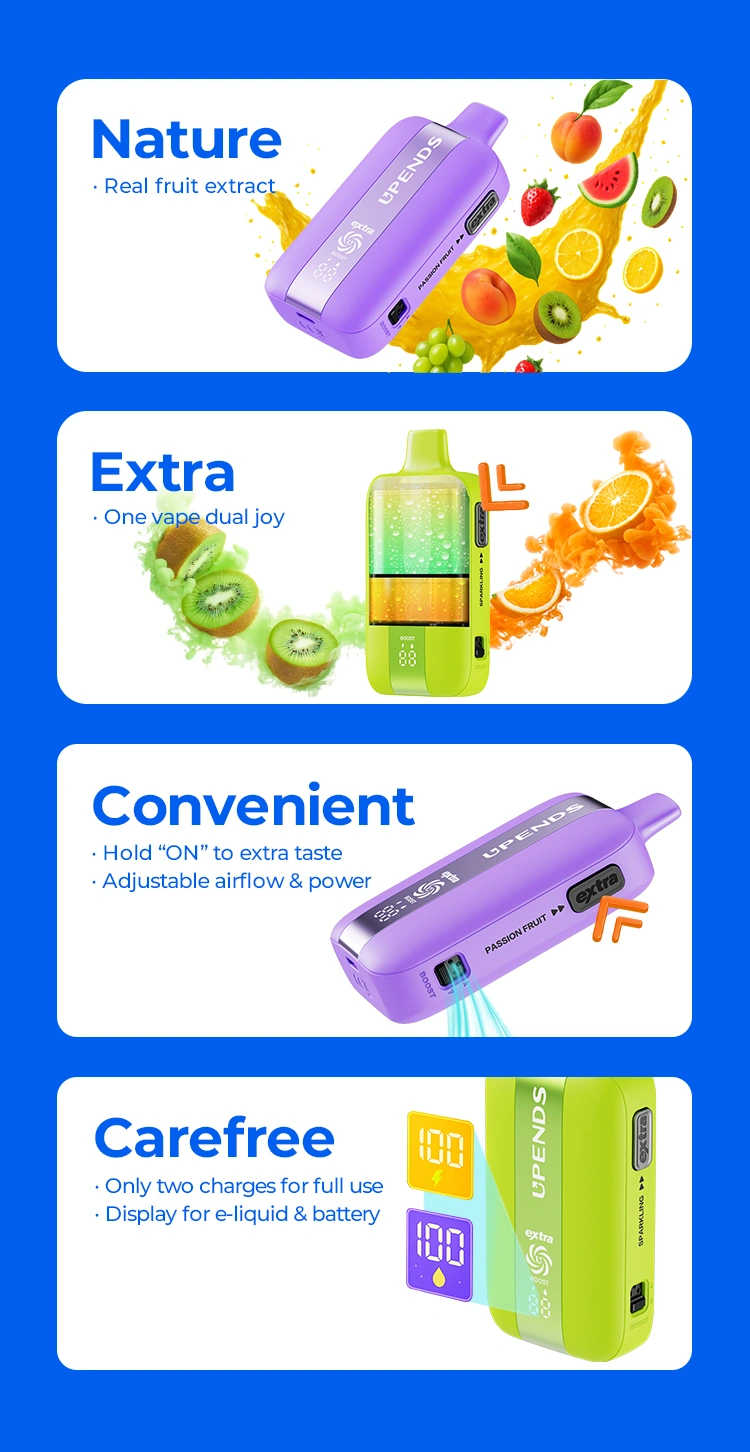 Natuurlijke extracten, dual taste, display voor liquid & batterij, verstelbare airflow/power