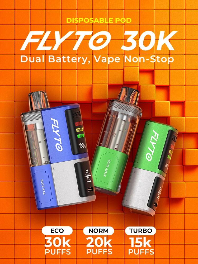 FLYTO 30K Wegwerp Pod – Dubbele batterij, ononderbroken vapen