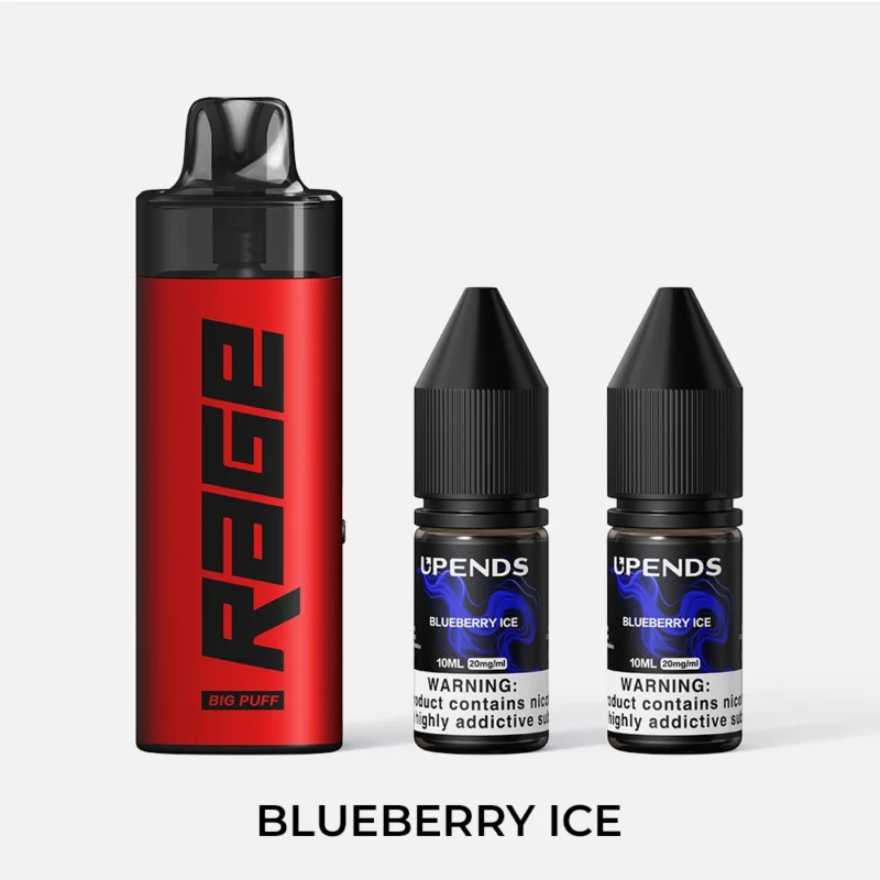 UPENDS RAGE – incl. 2× 10ml E-liquid (20mg), Blueberry Ice – Rood